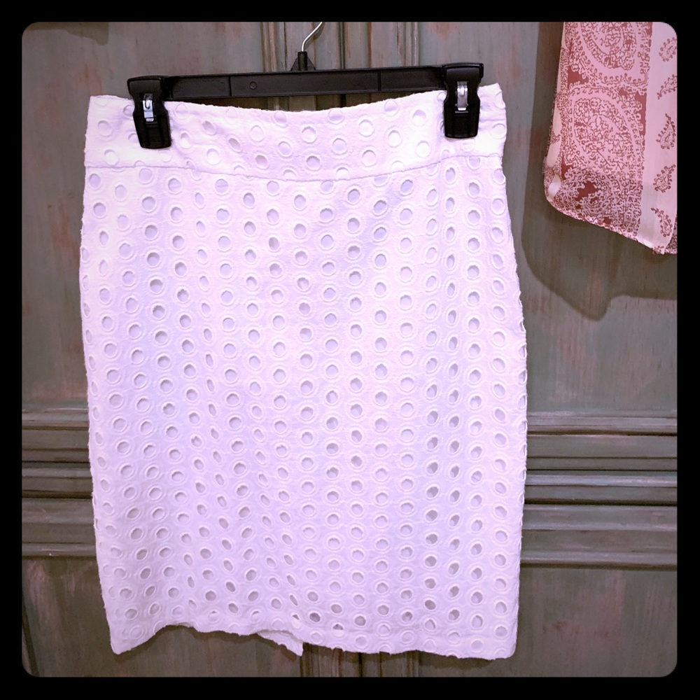 White eyelet skirt